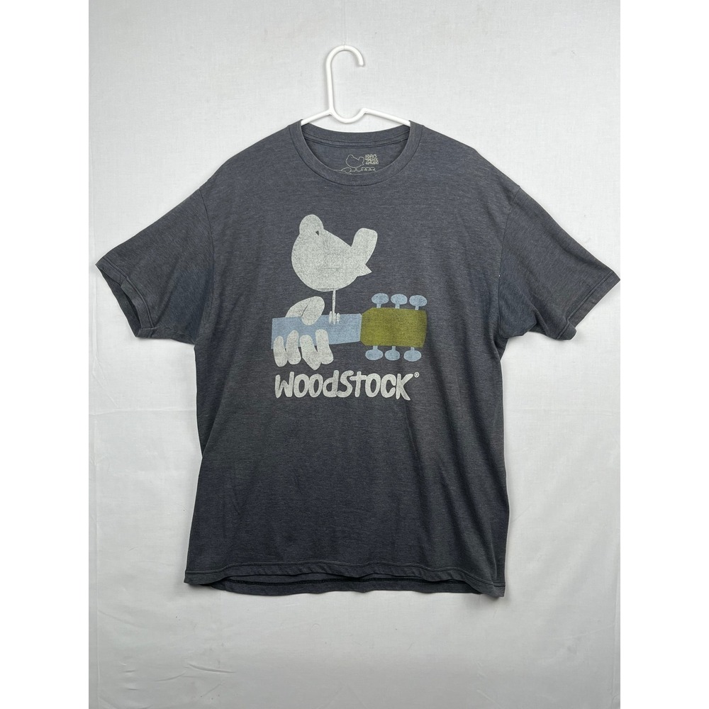 Woodstock Graphic T-Shirt Mens XL 3 Days Peace Music Guitar Bird Gray Heather